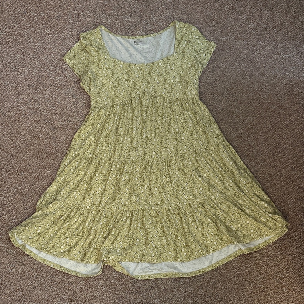 No Boundaries Light Green Floral Mini Dress